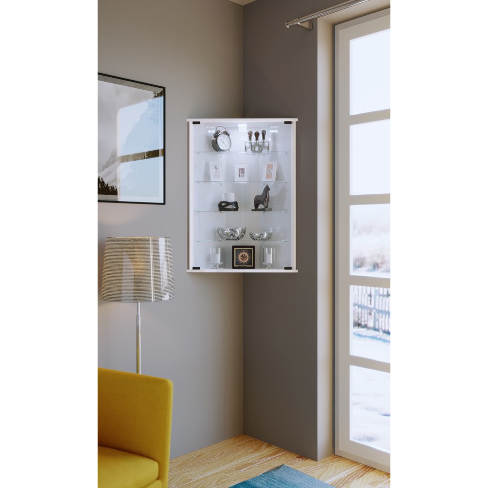 Produktabbildung Nr. 3: VCM Eckvitrine Vecko, weiss