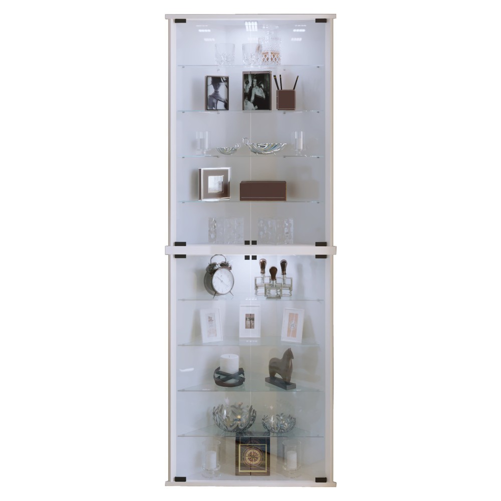 Produktabbildung: VCM Eckvitrine Vecko Maxi, weiss