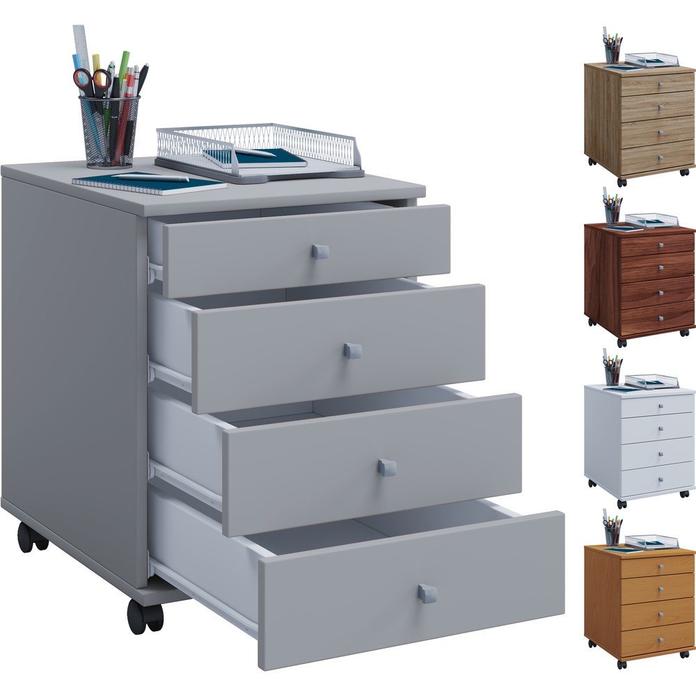 Produktabbildung Nr. 2: VCM Rollcontainer Lona, HxBxT 570 x 420 x 500 mm, weiss
