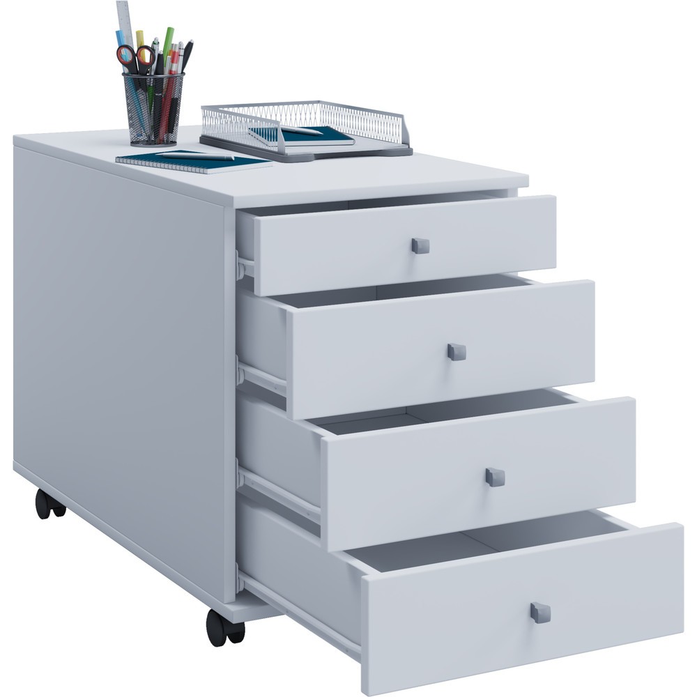 Produktabbildung Nr. 1: VCM Rollcontainer Lona, HxBxT 570 x 420 x 750 mm, weiss