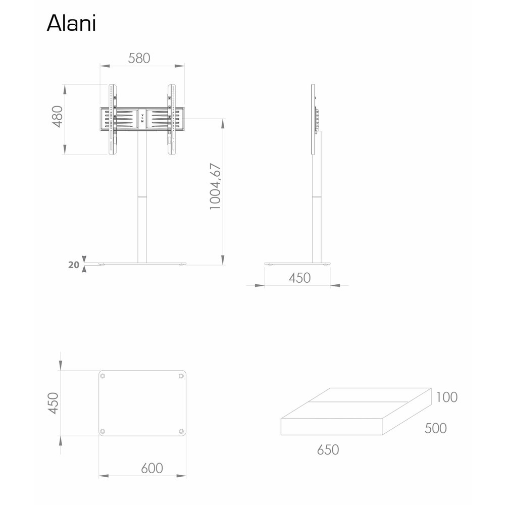 Produktabbildung Nr. 4: VCM TV-Standfuss Alani, silber