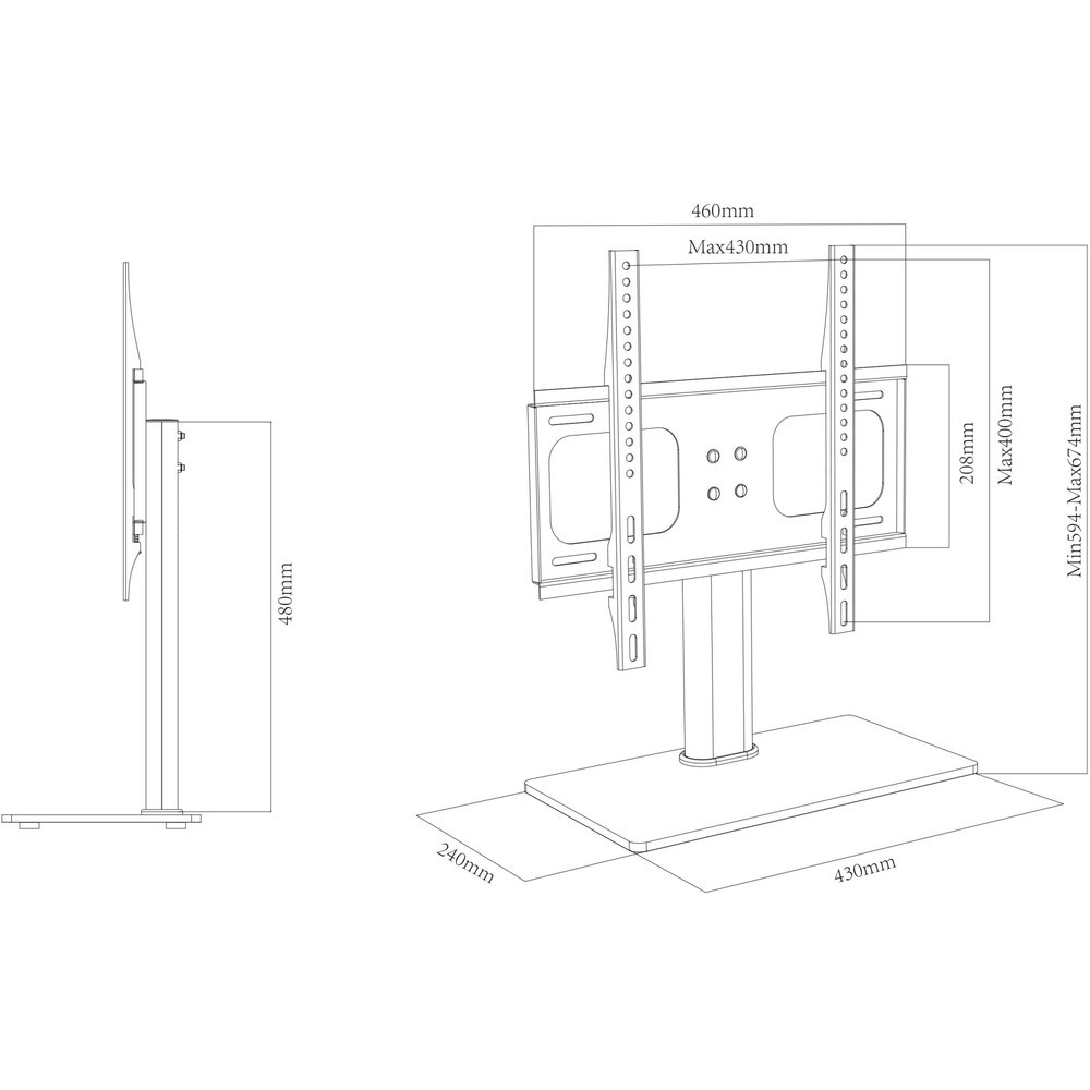 Produktabbildung Nr. 5: VCM TV Tisch-Standfuss B-TTS 400, schwarz