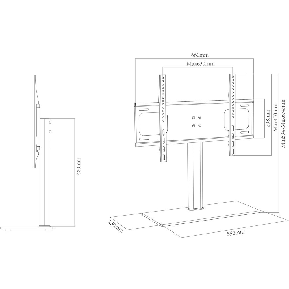Produktabbildung Nr. 5: VCM TV Tisch-Standfuss B-TTS 600, schwarz