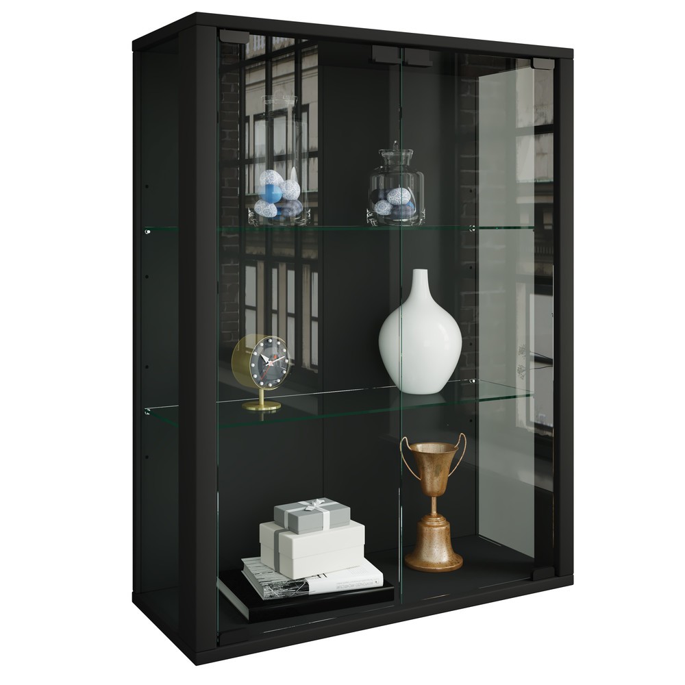 Produktabbildung Nr. 1: VCM Wandvitrine Udina, inkl. LED-Beleuchtung, schwarz