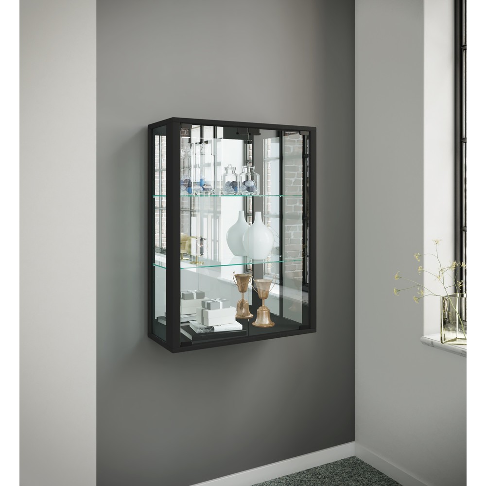Produktabbildung Nr. 4: VCM Wandvitrine Udina mit Spiegel, schwarz