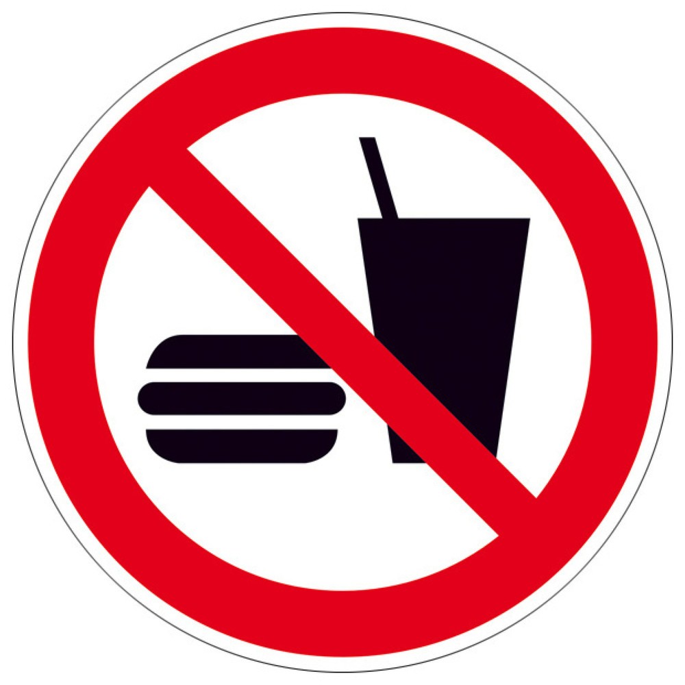 Produktabbildung: Essen und Trinken verboten, Ø 200 mm, Folie