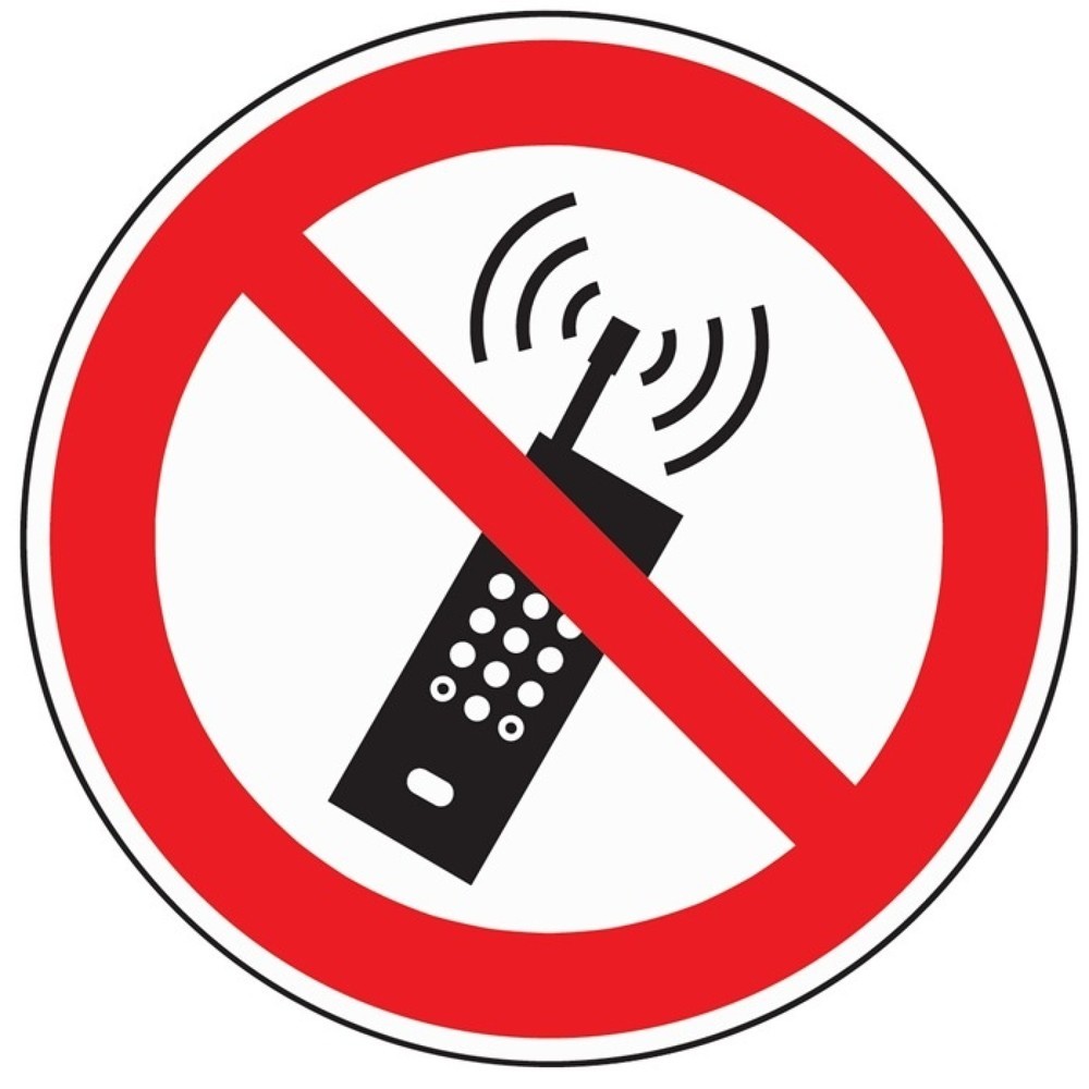 Produktabbildung: Verbotszeichen, Mobilfunk verboten, ASR A1.3/DIN EN ISO 7010, Folie