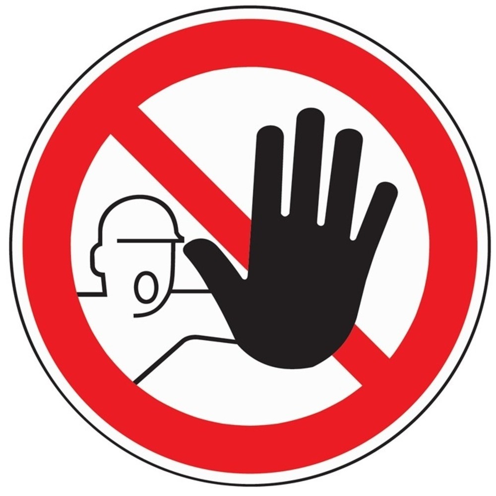 Produktabbildung: Verbotszeichen, Zutritt für Unbefugte verboten, ASR A1.3/DIN EN ISO 7010, Folie