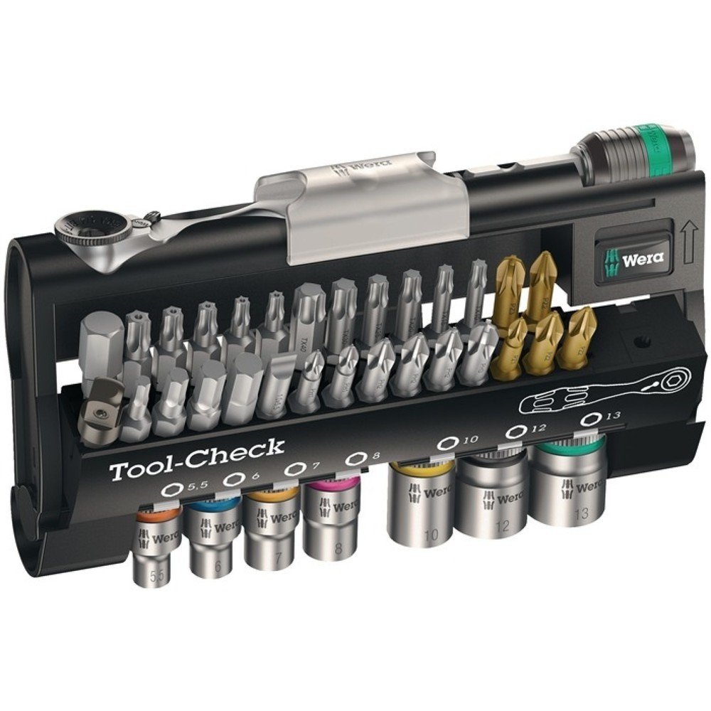 Illustration du produit: Assortiment de clés à douille/d’embouts Tool-Check 38 pièces fente/PH/PZD/T/cliq