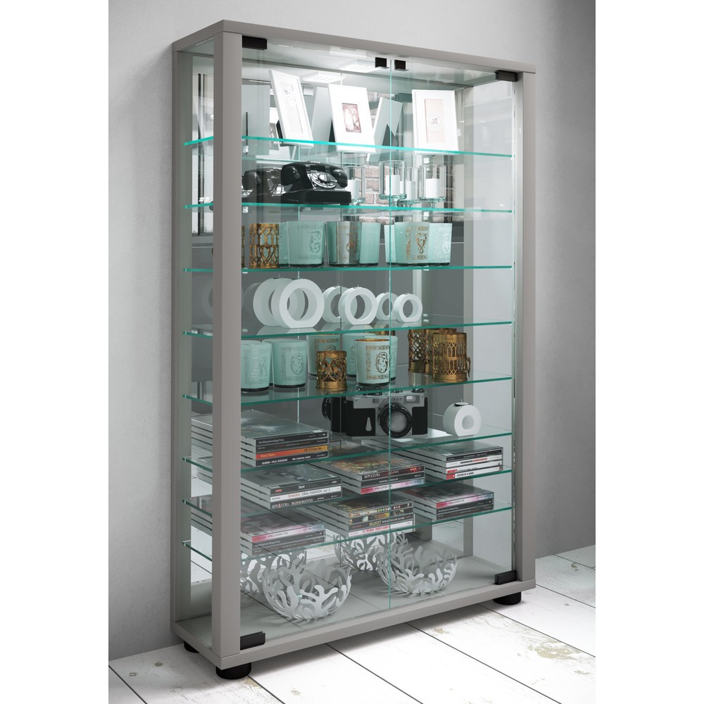 Produktabbildung Nr. 3: Vitrine Lumo Mini avec miroir, éclairage à LED inclus, couleur argent