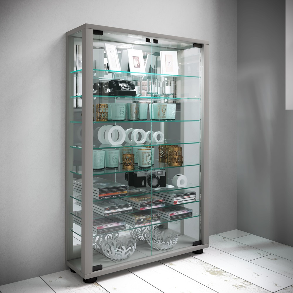 Produktabbildung Nr. 4: Vitrine Lumo Mini avec miroir, éclairage à LED inclus, couleur argent