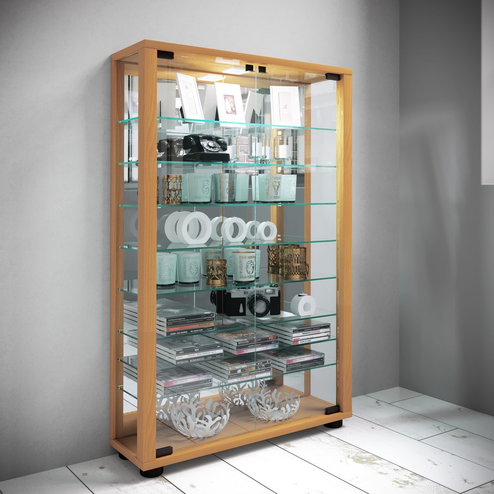 Produktabbildung Nr. 4: Vitrine Lumo Mini avec miroir, éclairage à LED inclus, hêtre