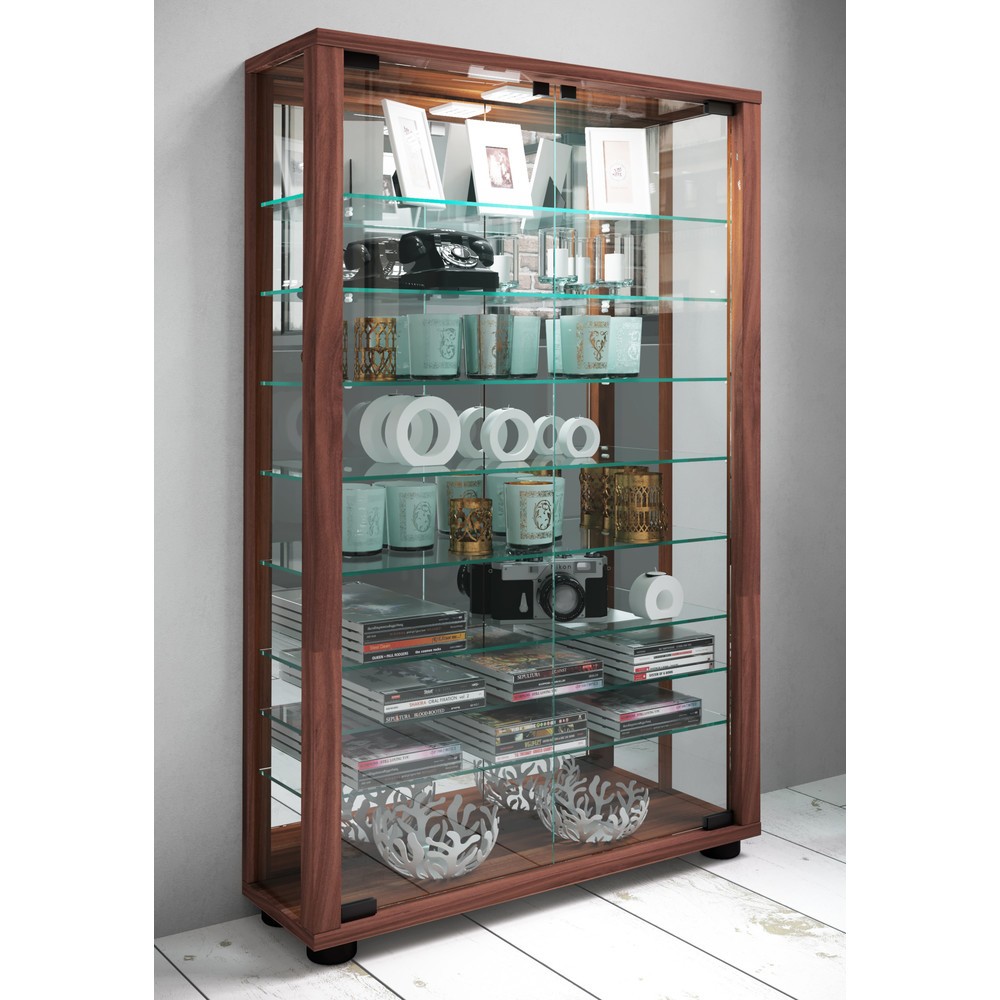 Produktabbildung Nr. 3: Vitrine Lumo Mini avec miroir, éclairage à LED inclus, cœur de noyer