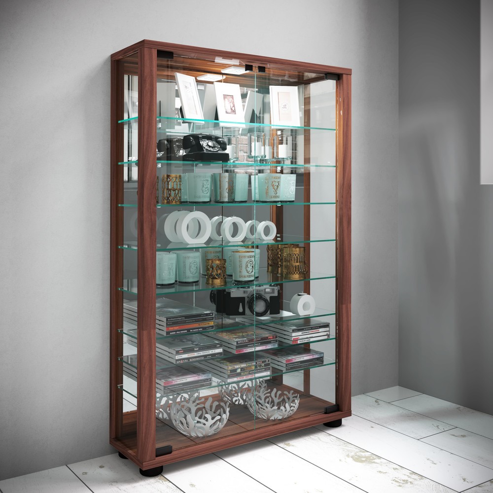 Produktabbildung Nr. 4: Vitrine Lumo Mini avec miroir, éclairage à LED inclus, cœur de noyer