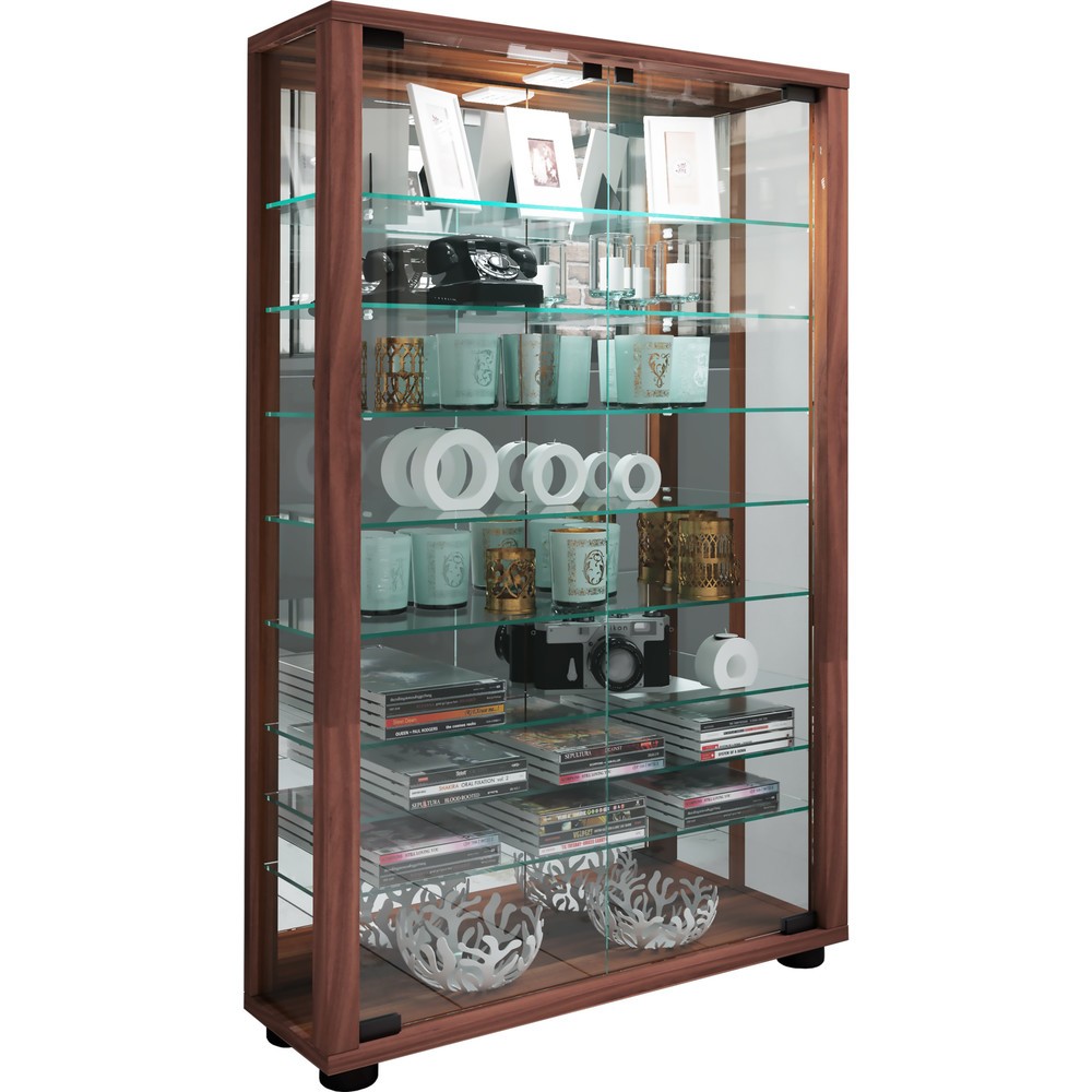 Produktabbildung Nr. 5: Vitrine Lumo Mini avec miroir, éclairage à LED inclus, cœur de noyer