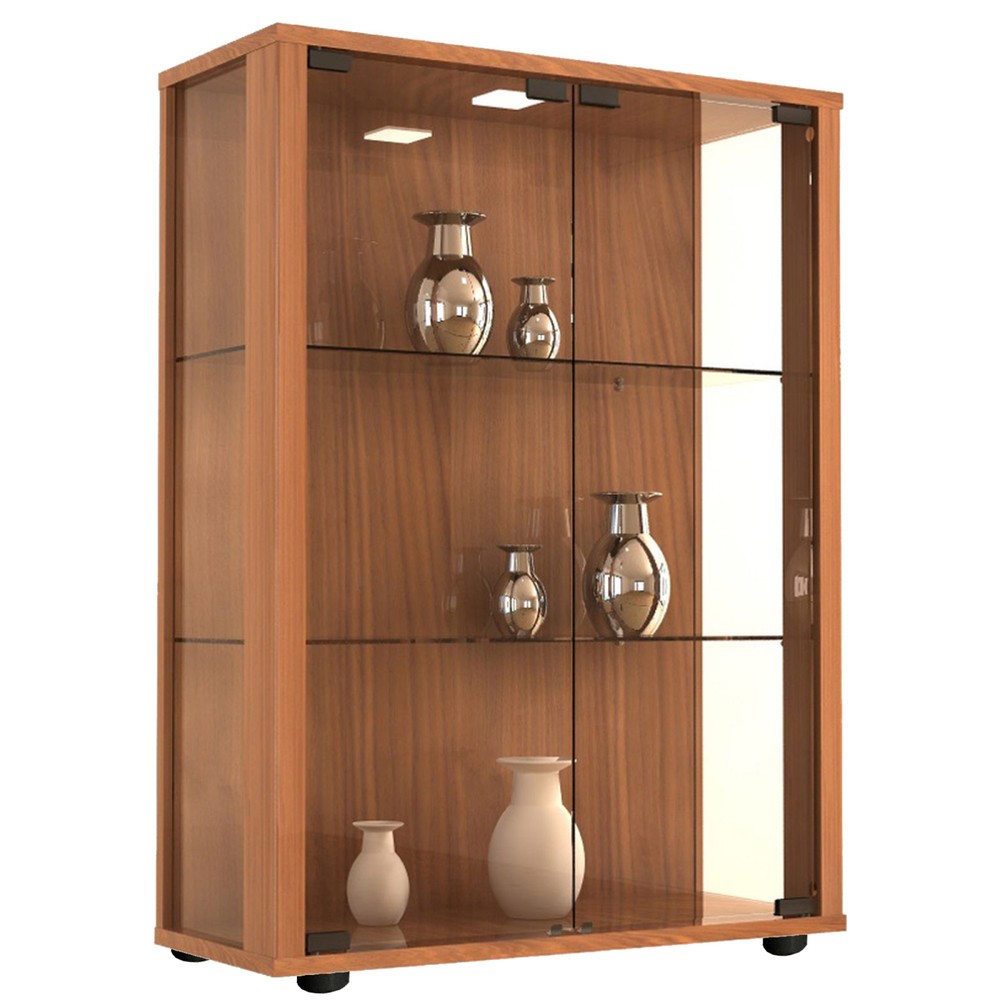 Produktabbildung Nr. 1: Vitrine à poser Sintalo - Éclairage à LED inclus, cœur de noyer