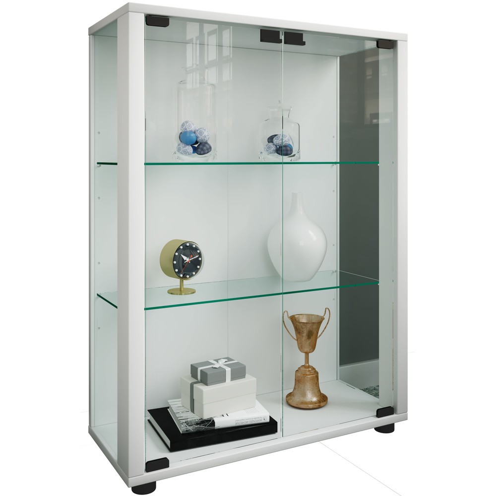 Illustration du produit: Vitrine à poser Sintalo, éclairage à LED inclus, blanche
