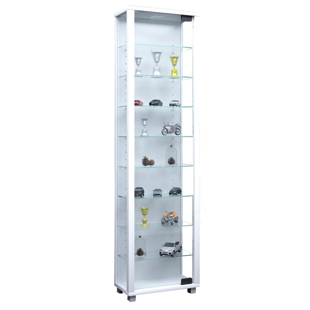 Illustration du produit: Vitrine Edana Maxi, avec 8 tablettes, sans éclairage, blanc