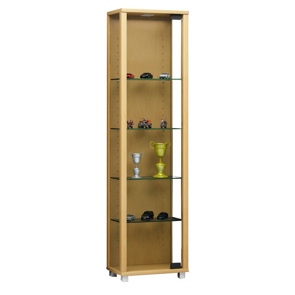 Illustration du produit: Vitrine Edana Mini, avec 4 tablettes, sans éclairage, hêtre