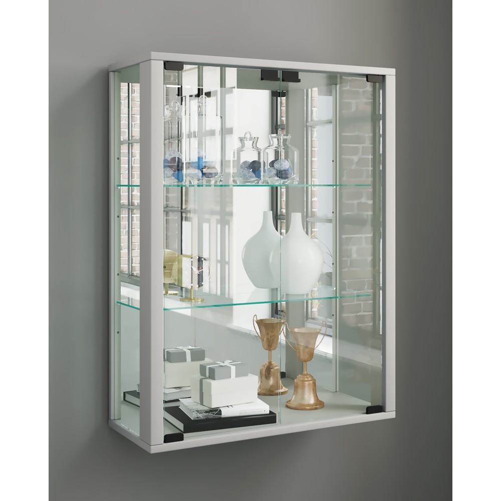 Produktabbildung Nr. 3: Vitrine murale Udina avec miroir, éclairage à LED inclus, couleur argent