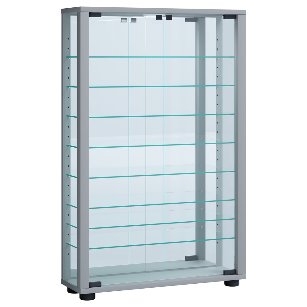 Produktabbildung Nr. 1: Vitrine murale Vitrosa Mini avec miroir, éclairage à LED inclus, couleur argent