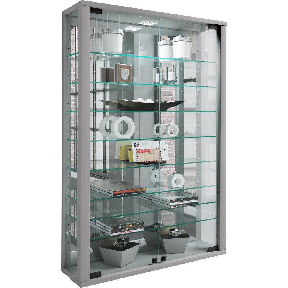 Produktabbildung Nr. 5: Vitrine murale Vitrosa Mini avec miroir, éclairage à LED inclus, couleur argent