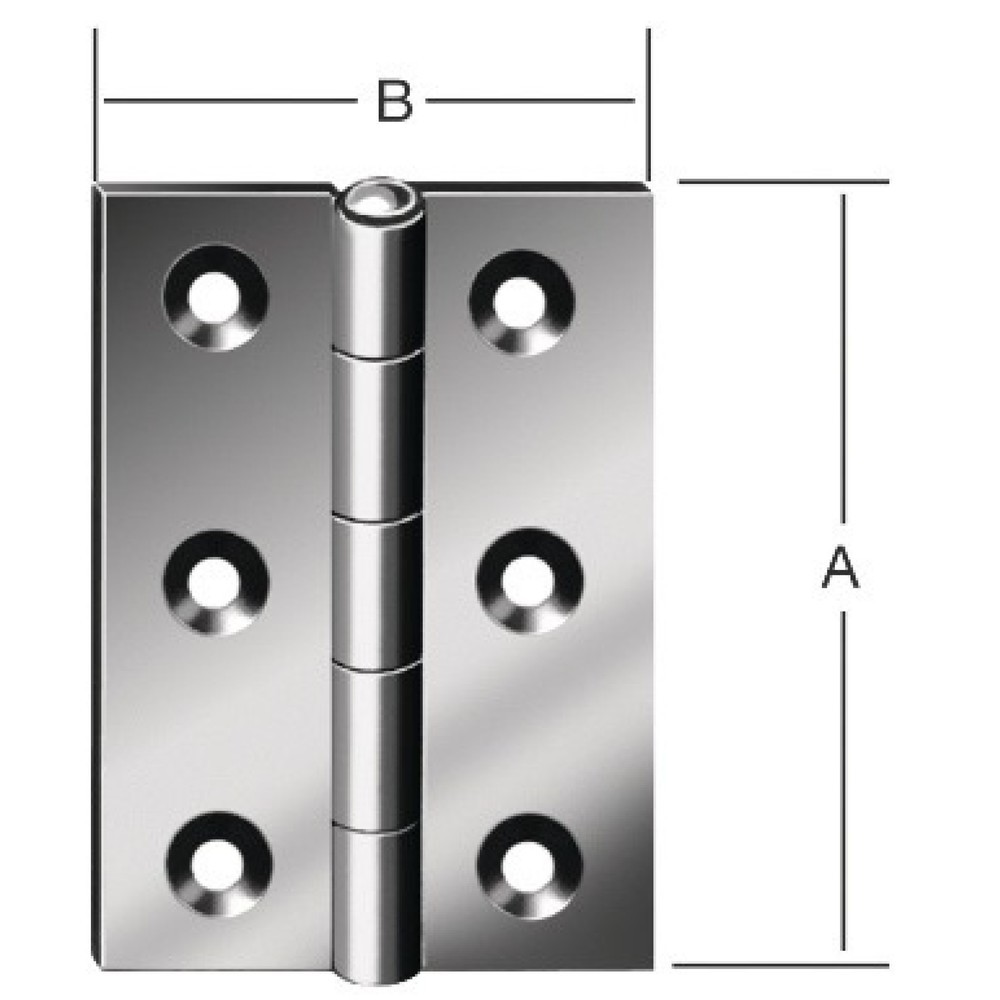 Illustration du produit: VORMANN Scharnier, Stärke 1,4 mm Stahl, Höhe 60 mm Breite 46 mm, blau verzinkt gerollt, halbbreit