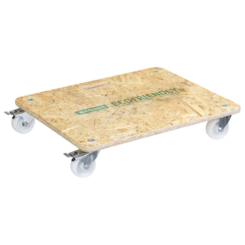 Illustration du produit: WAGNER Aide au transport MM1172 590 x 490 mm, OSB 4 roues directrices pour appareil de transport Ø 75 mm, paliers à rouleaux, 2 dispositifs de blocage, capacité de charge 250 kg