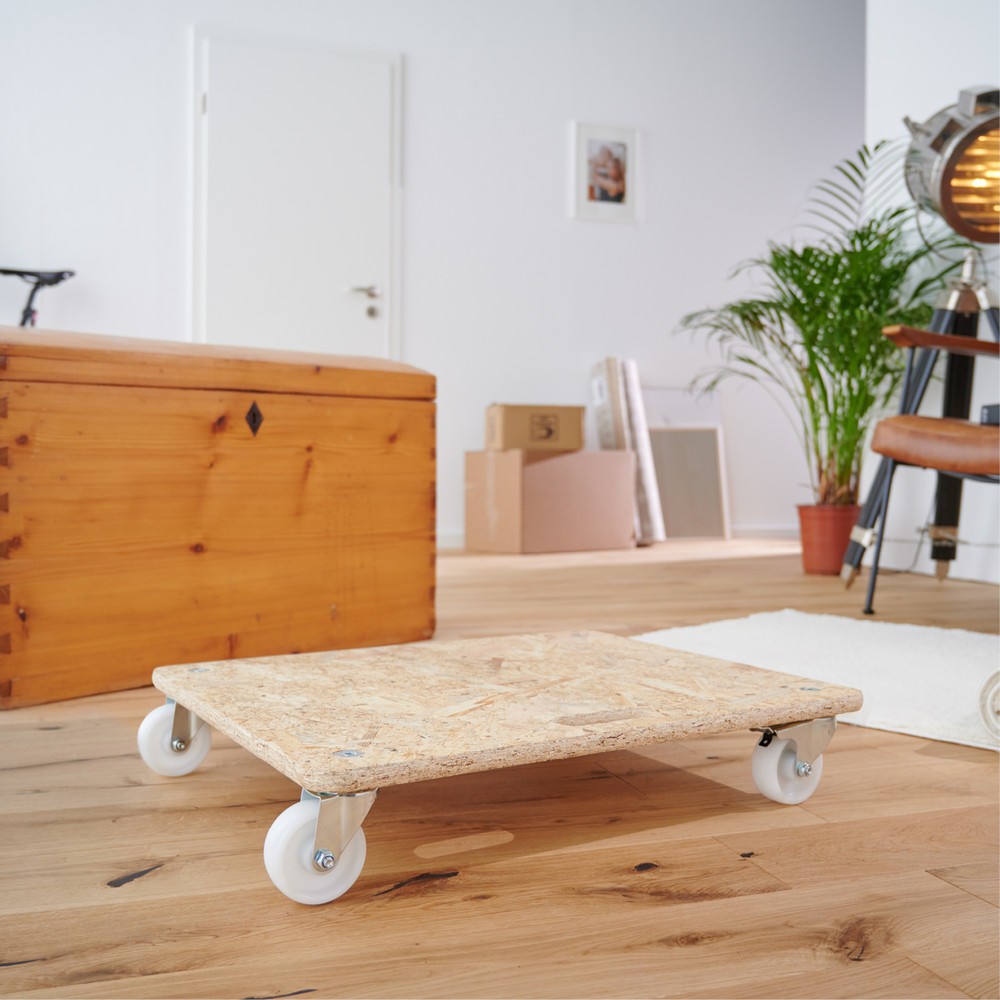 Produktabbildung Nr. 5: WAGNER Aide au transport MM1172 590 x 490 mm, OSB 4 roues directrices pour appareil de transport Ø 75 mm, paliers à rouleaux, 2 dispositifs de blocage, capacité de charge 250 kg