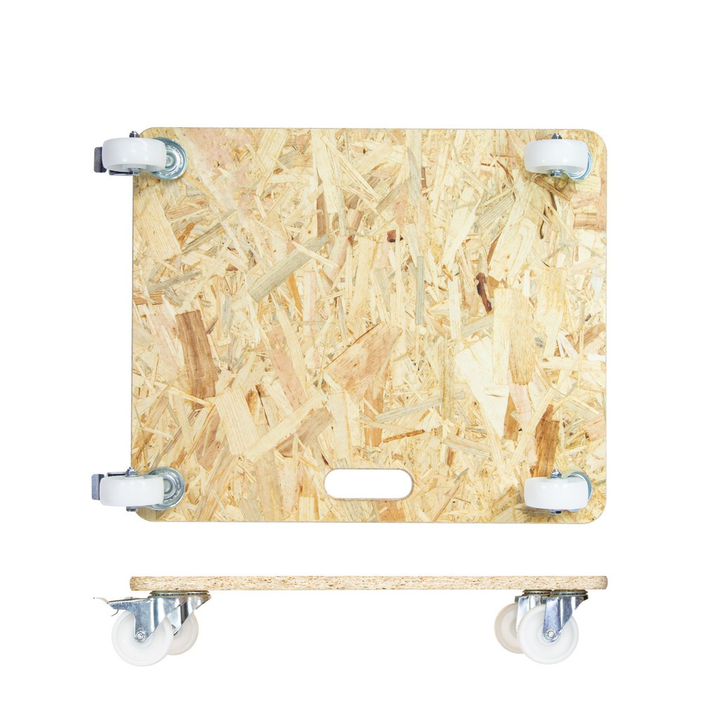 Produktabbildung Nr. 8: WAGNER Aide au transport MM1172 590 x 490 mm, OSB 4 roues directrices pour appareil de transport Ø 75 mm, paliers à rouleaux, 2 dispositifs de blocage, capacité de charge 250 kg