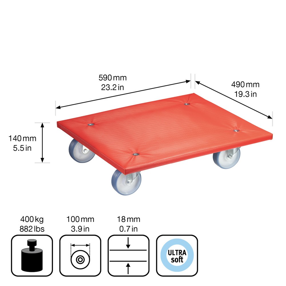 Produktabbildung Nr. 2: WAGNER Aide au transport entoilage ANTIDÉRAPANT - 59 x 49 x 14 cm capacité de charge 400 kg