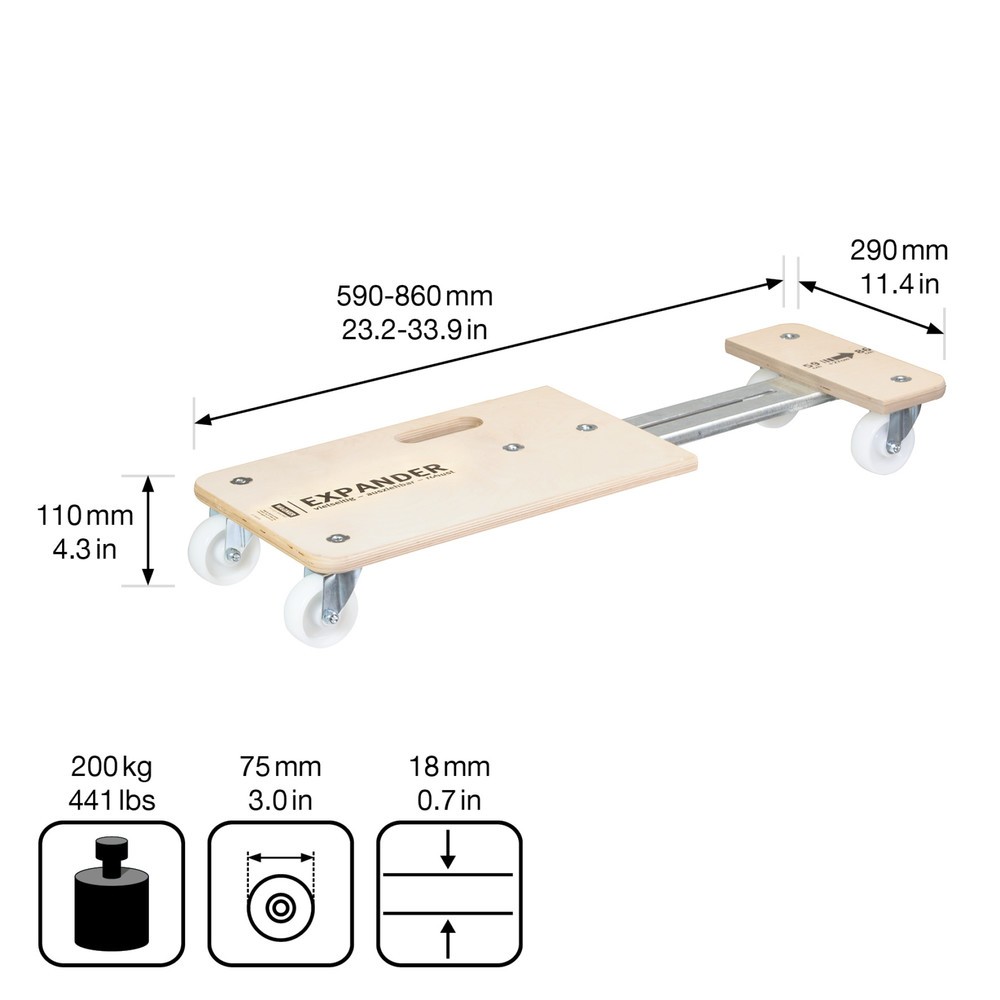 Produktabbildung Nr. 2: WAGNER Aide au transport BIRKE EXTENDER- 59-86 x 29 x 11 cm, capacité de charge 200 kg