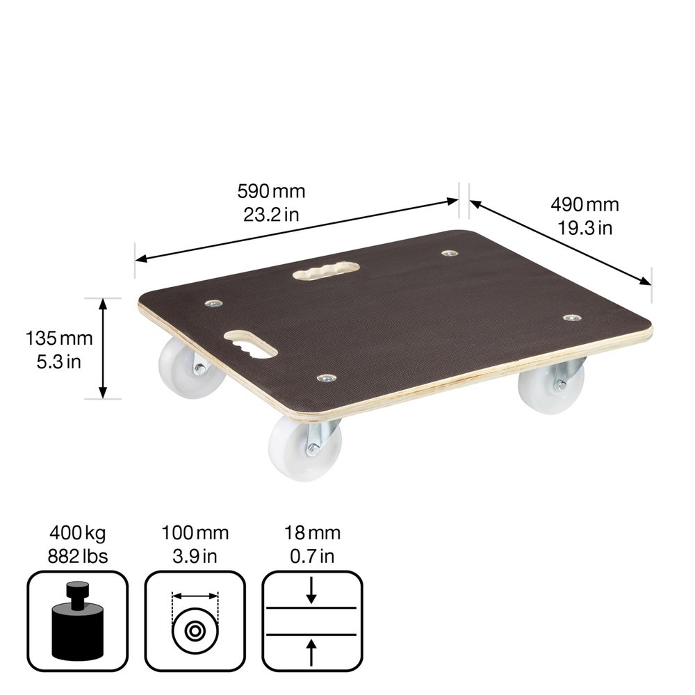N° de l'image du produit 2 : WAGNER Aide au transport MAXIGRIP - 59 x 49 x 13,5 cm, bois, capacité de charge 400 kg