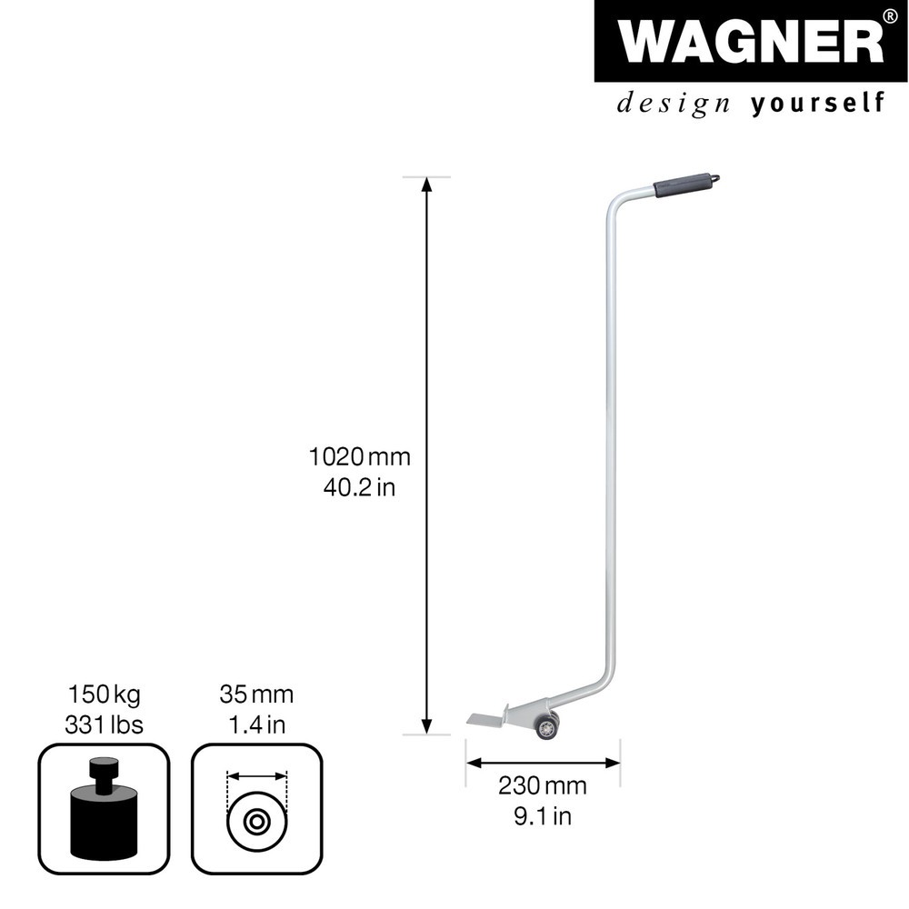 Produktabbildung Nr. 2: WAGNER Lève-meuble / aide au déménagement 102 x 23 cm, ménageant le dos, capacité de charge 150 kg