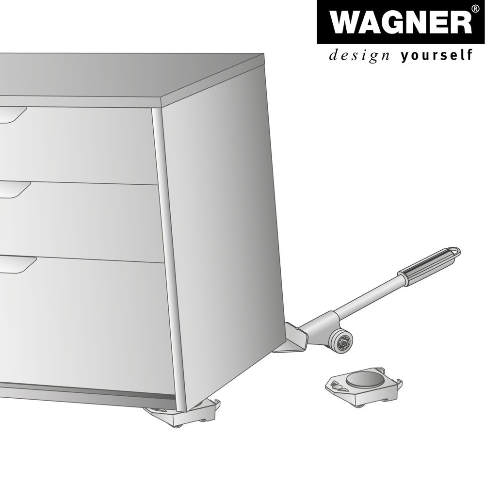 Produktabbildung Nr. 7: WAGNER Möbelheber/Lifter/Umzugshelfer - 38 x 6,5 cm, Stahl, TK 150 Kg