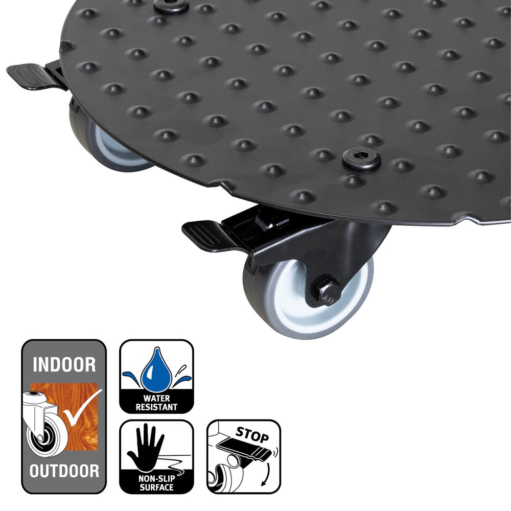 Produktabbildung Nr. 4: WAGNER Pflanzenroller ALASKA BLACK - Ø 30 x 7,5 cm, TK 150 Kg