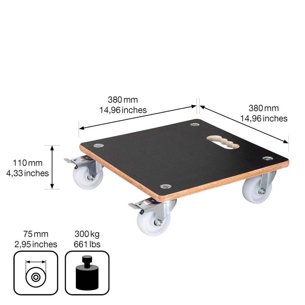 Produktabbildung Nr. 3: WAGNER Pflanzenroller MAXIGRIP 38 x 38 x 11 cm Holz, TK 300 Kg
