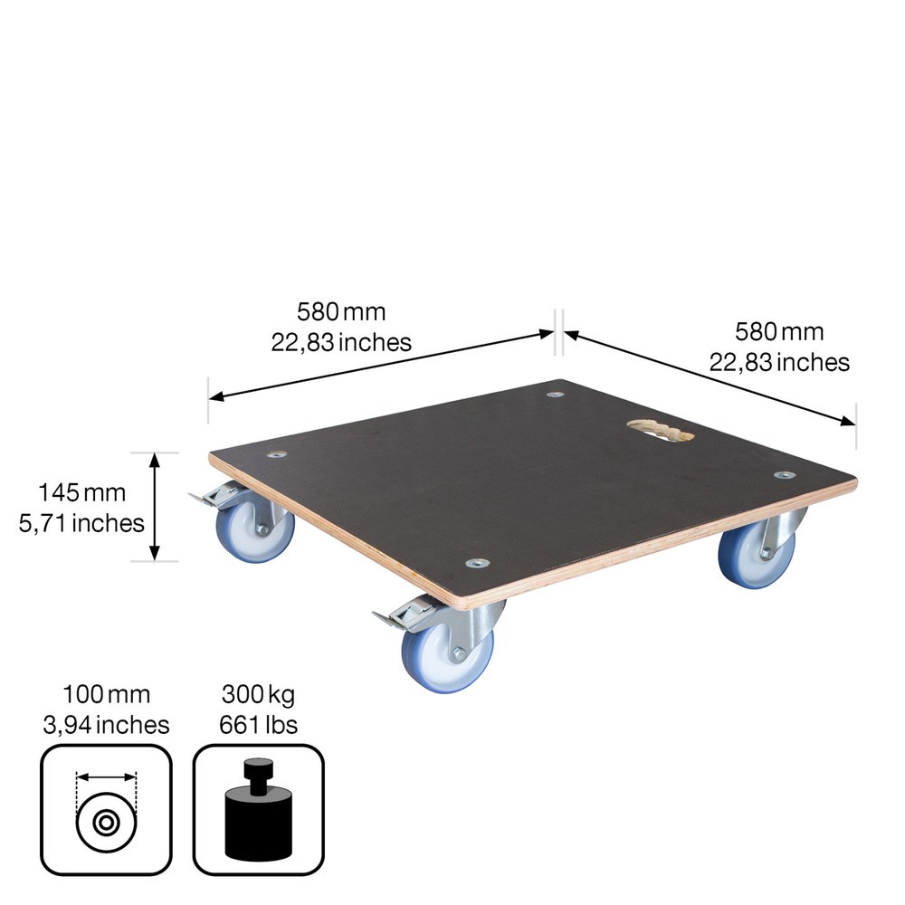 Produktabbildung Nr. 3: WAGNER Pflanzenroller MAXIGRIP 58 x 58 x 14,5 cm Holz TK 300 Kg