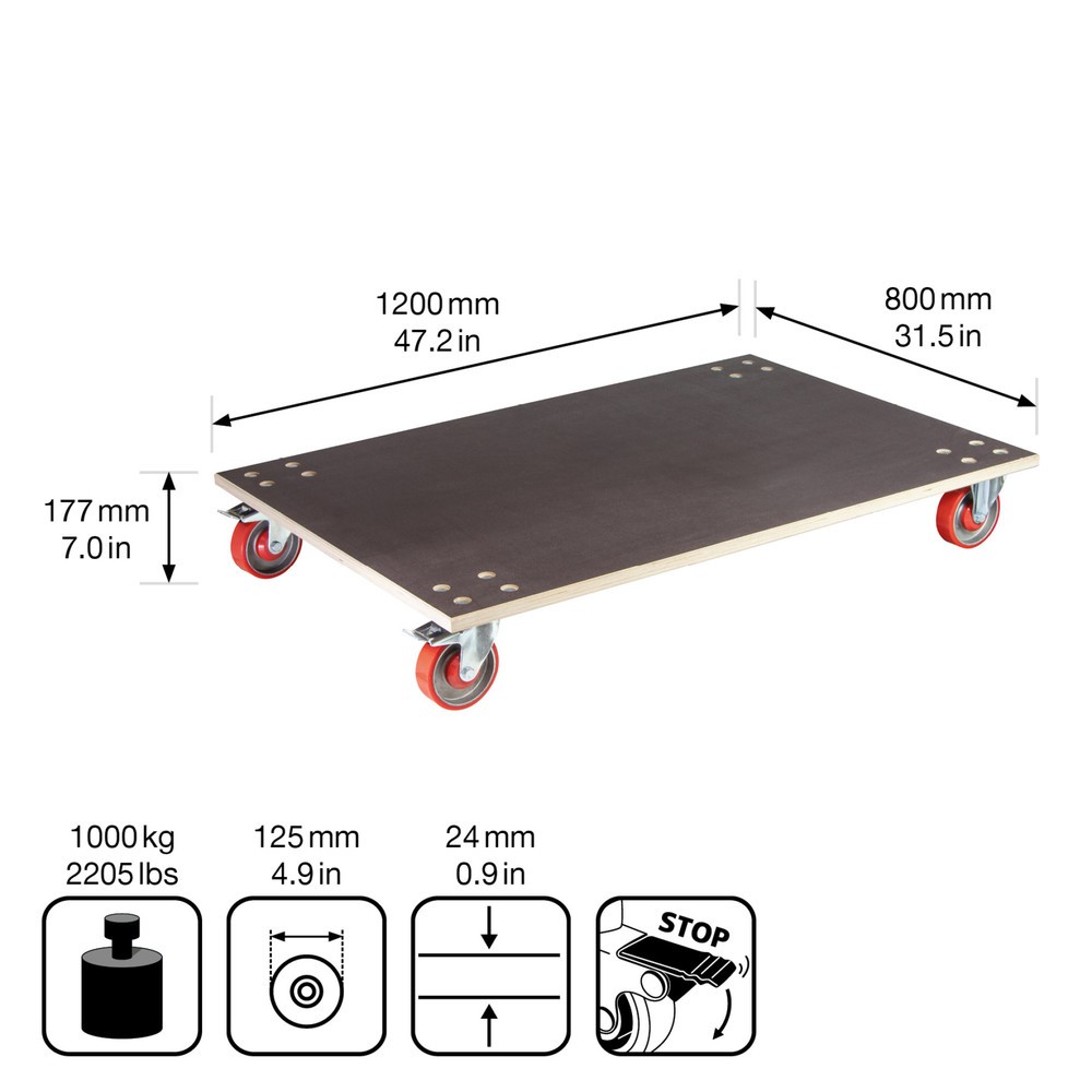 Produktabbildung Nr. 2: WAGNER PROFI Transporthilfe EURO 24 mm - 120 x 80 x 18 cm, TK 1000 Kg