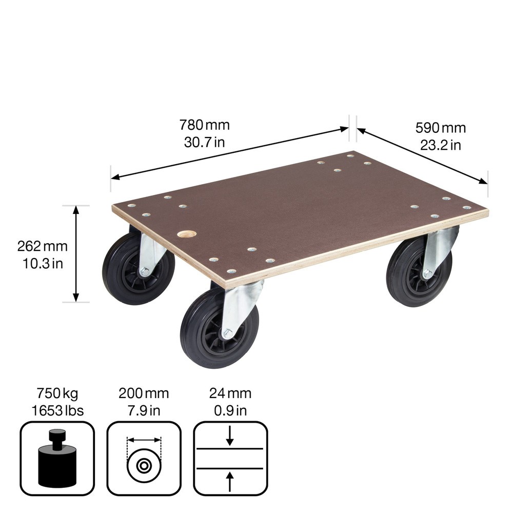 Produktabbildung Nr. 2: WAGNER Profi Transporthilfe MAXIGRIP 24 mm - 78 x 59 x 26 cm, TK 750 Kg