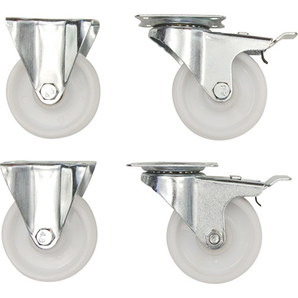 Produktabbildung: WAGNER Rollen 4tlg.- Ø 75 mm, 2 Lenk- 2 BockrollenTK je 60 Kg