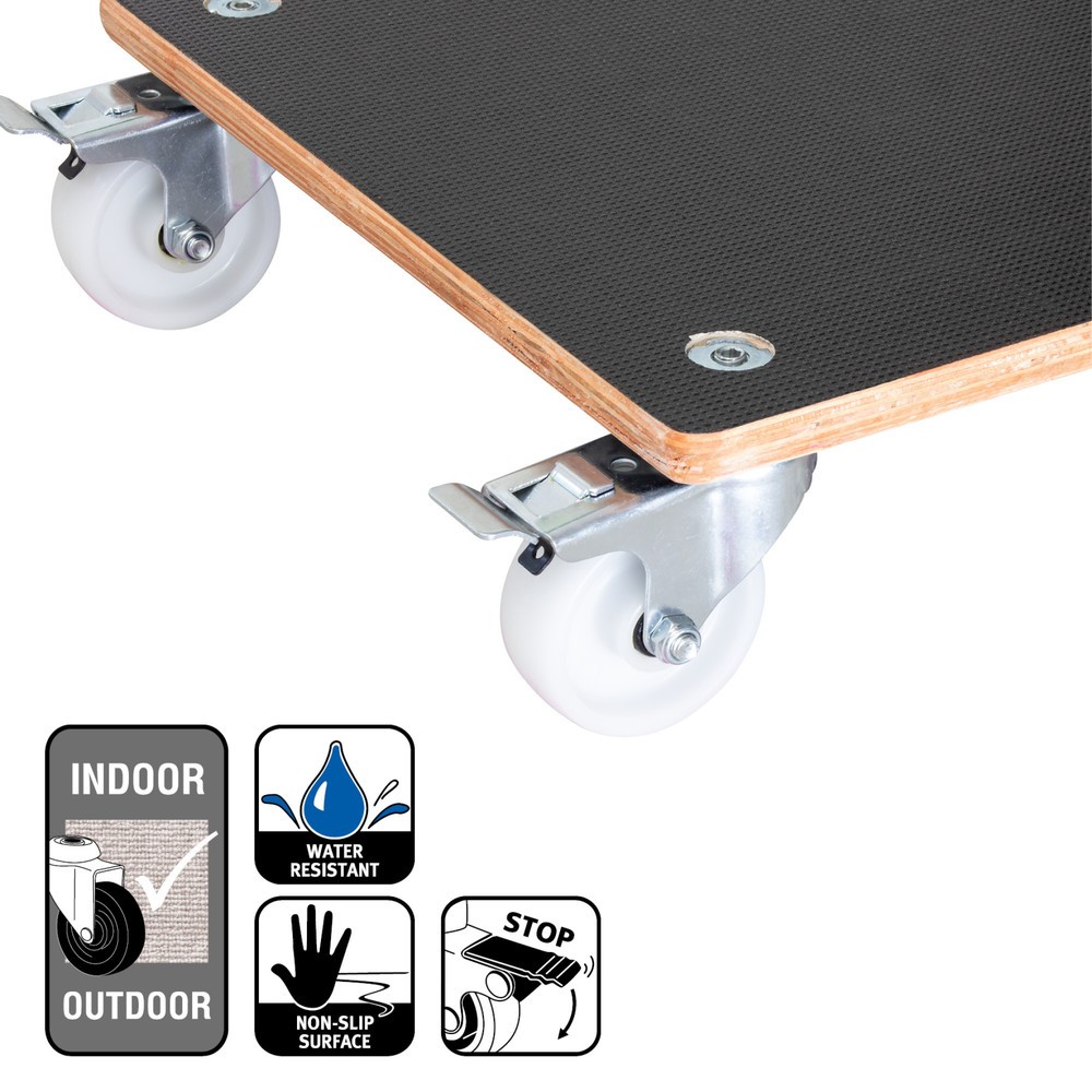 N° de l'image du produit 4 : WAGNER Rouleur pour plantes MAXIGRIP 38 x 38 x 11 cm Bois, capacité de charge 300 kg