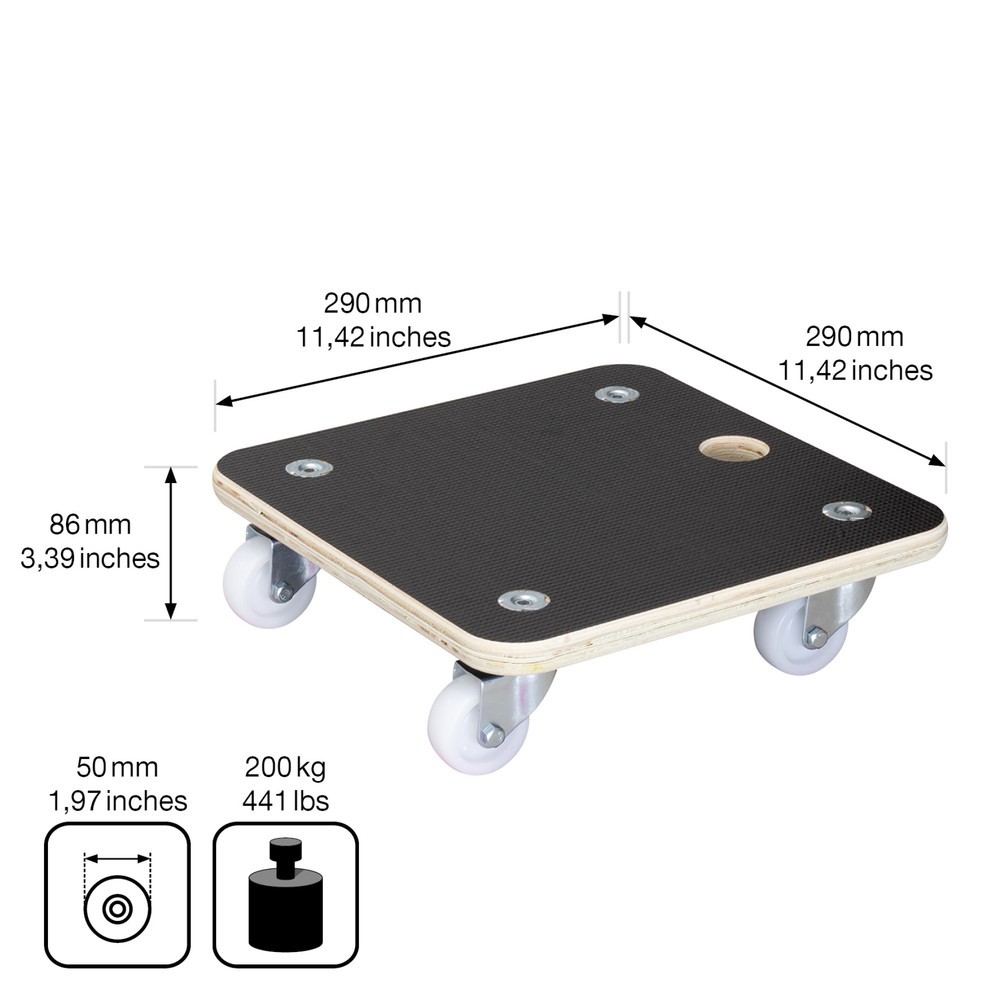 Produktabbildung Nr. 3: WAGNER Rouleur pour plantes MAXIGRIP 29 x 29 x 8,5 cm Bois capacité de charge 200 kg
