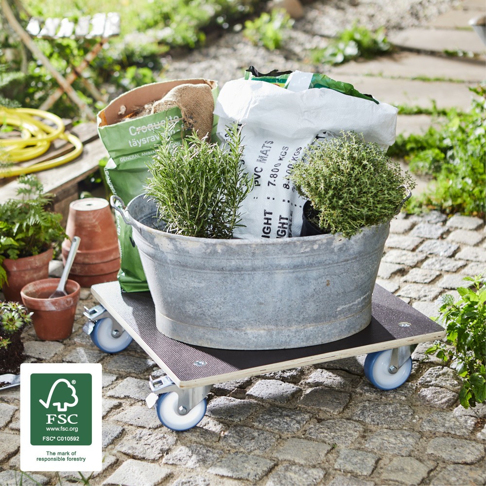 Produktabbildung Nr. 2: WAGNER Rouleur pour plantes MAXIGRIP 58 x 58 x 14,5 cm Bois capacité de charge 300 kg