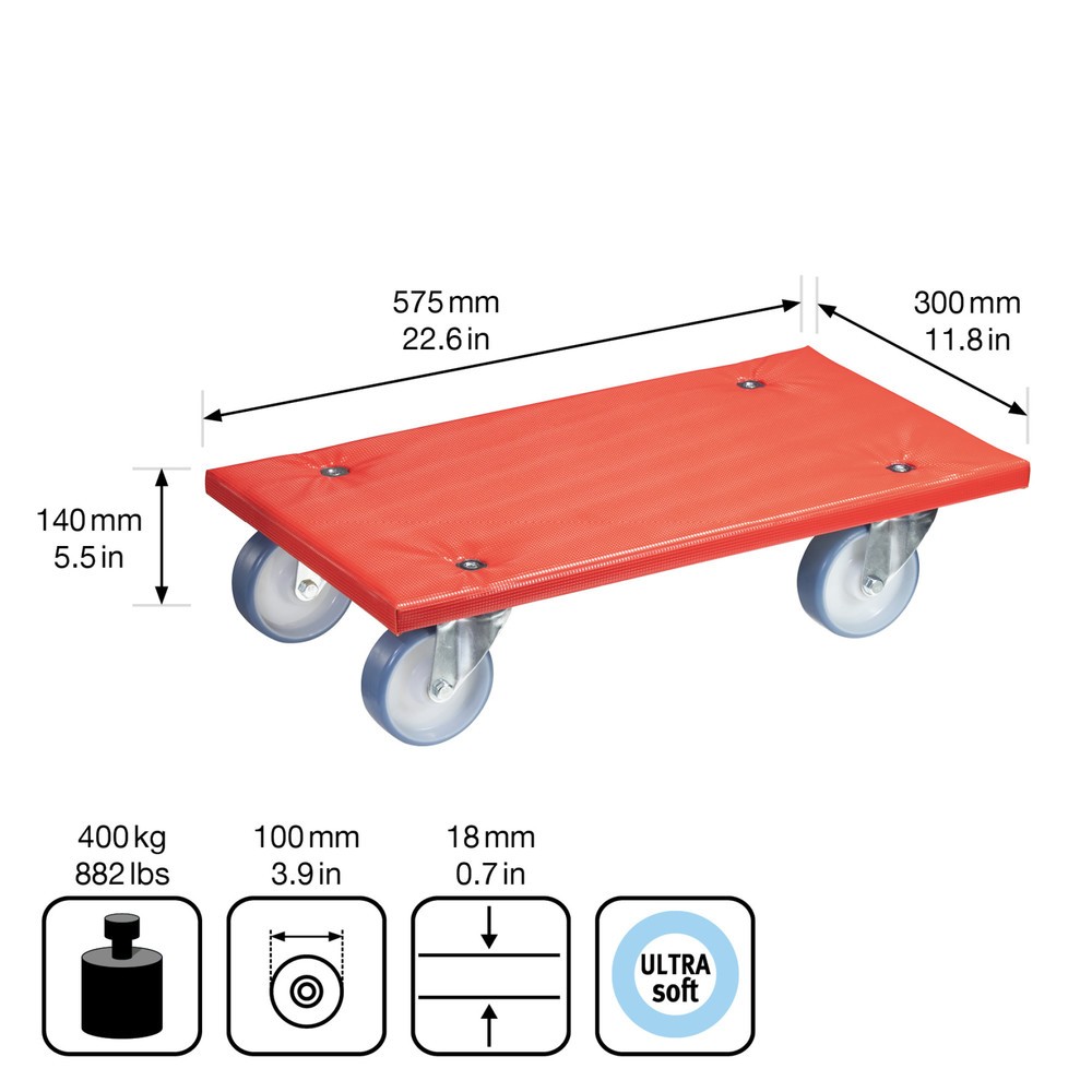 Produktabbildung Nr. 2: WAGNER Transporthilfe ANTIRUTSCH Bespannung-57,5 x 30 x 14 cm TK 400 Kg