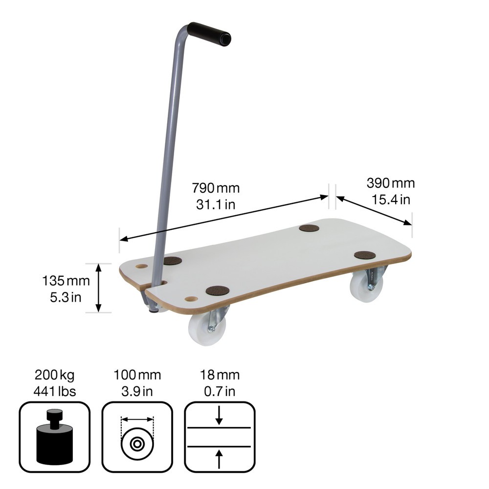 Produktabbildung Nr. 2: WAGNER Transporthilfe CARRIER MDF EXTREME- 79 x 39 x 13,5 cm, TK 200 Kg