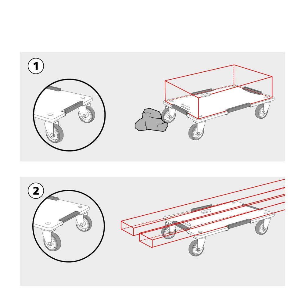 Produktabbildung Nr. 2: WAGNER Transporthilfe MAXIGRIP für EUROBOXEN 64 x 44 x 11 cm, TK 250 Kg