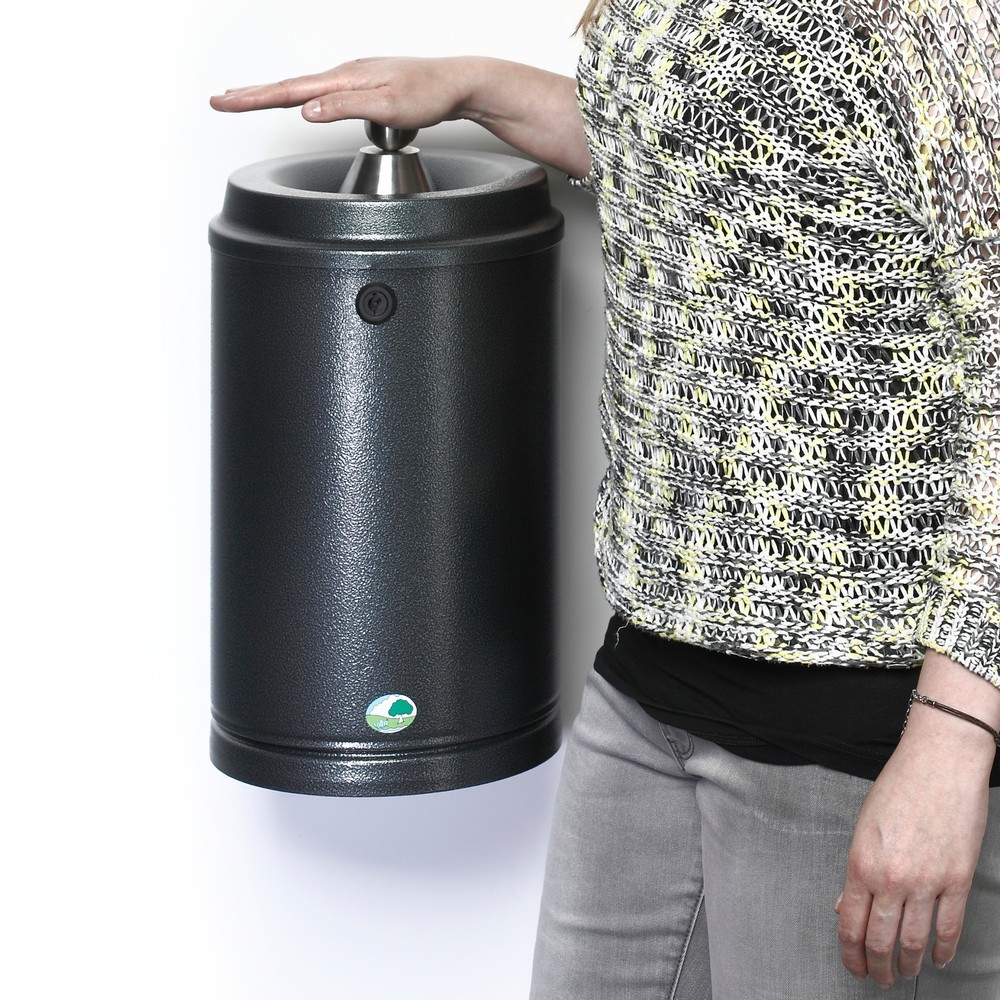 Produktabbildung: VAR® Wandascher, Stahlblech, 15 Liter, antiksilber
