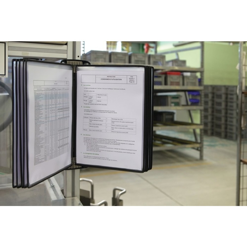 Produktabbildung Nr. 5: Wandhalter, PP schwarz, 5 Sichttafeln, mit Neodym-Magnetf.DIN A4