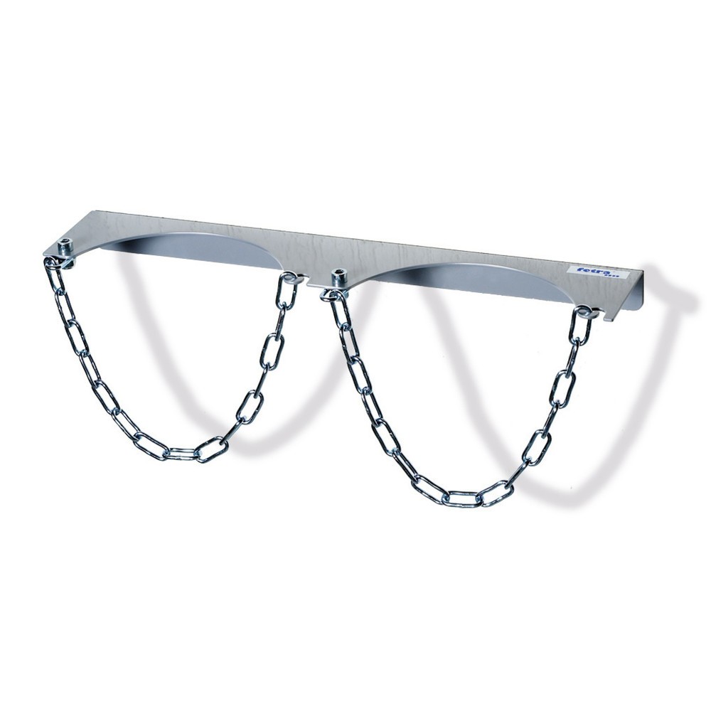 Produktabbildung: Wandhalterung für fetra®  2 Gasflaschen, Kettensicherung, Flaschen-Ø 140 mm